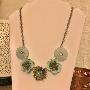 Blue floral necklace